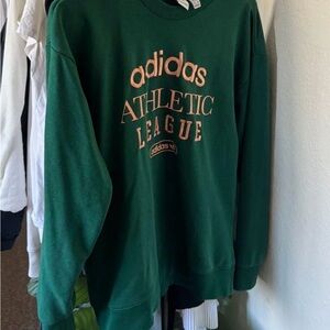 adidas Green Crewneck Sweatshirt with Cream Logo